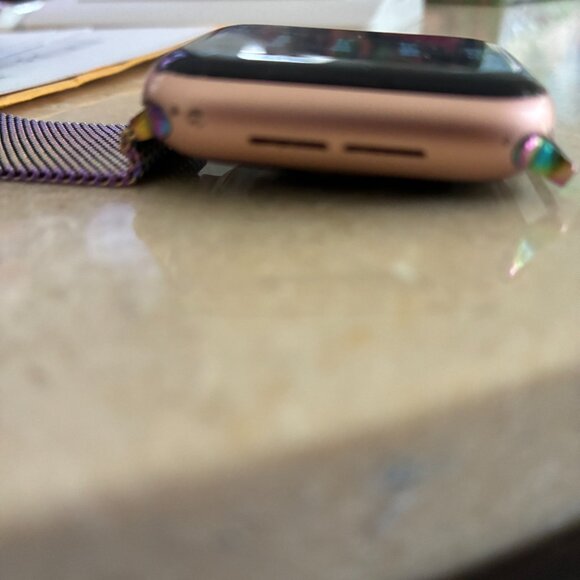 Apple Watch with Rose Gold and Blue Display